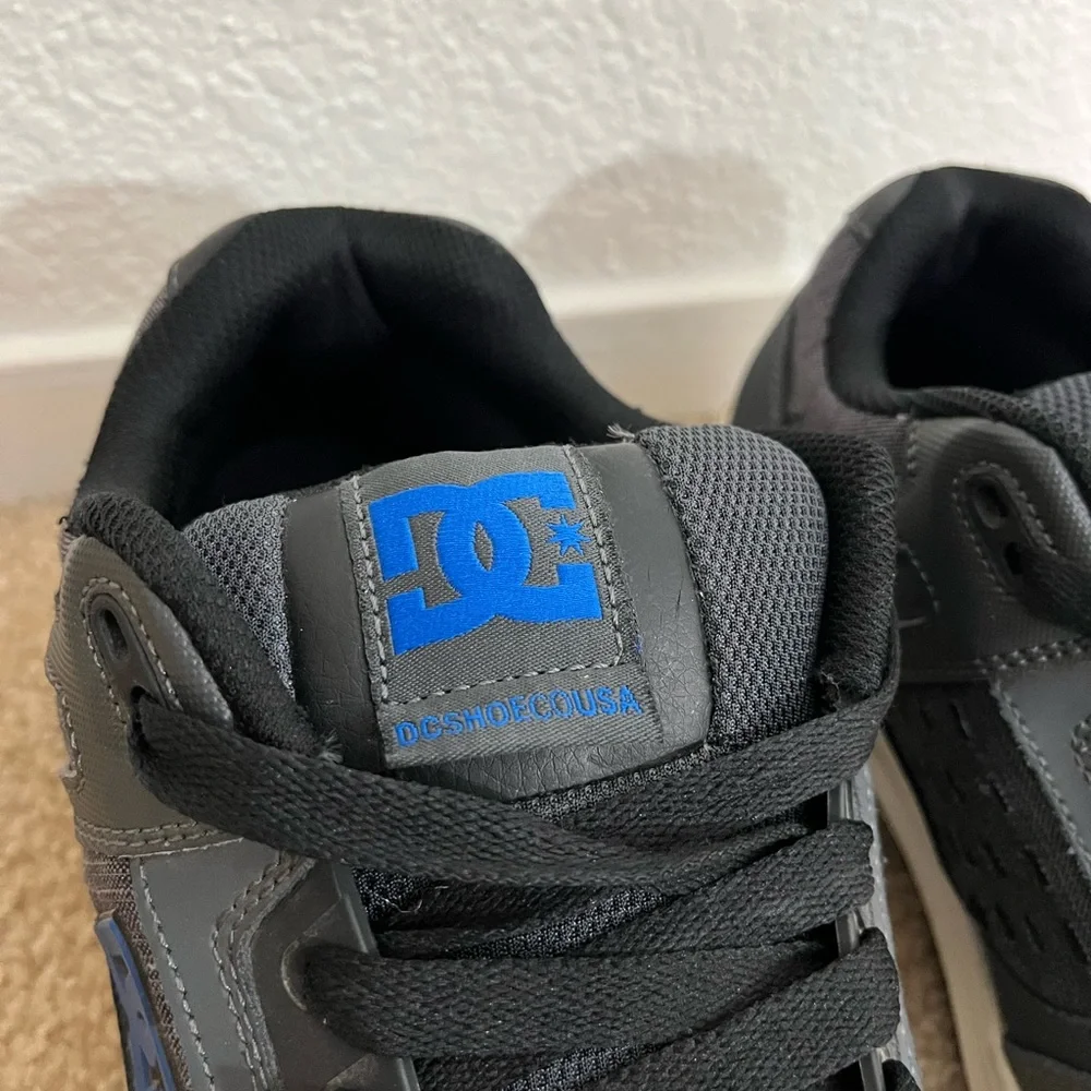 Mens‎ DC Stag Skate Shoes Size 9.5 Black Grey Trainers Skateboarding